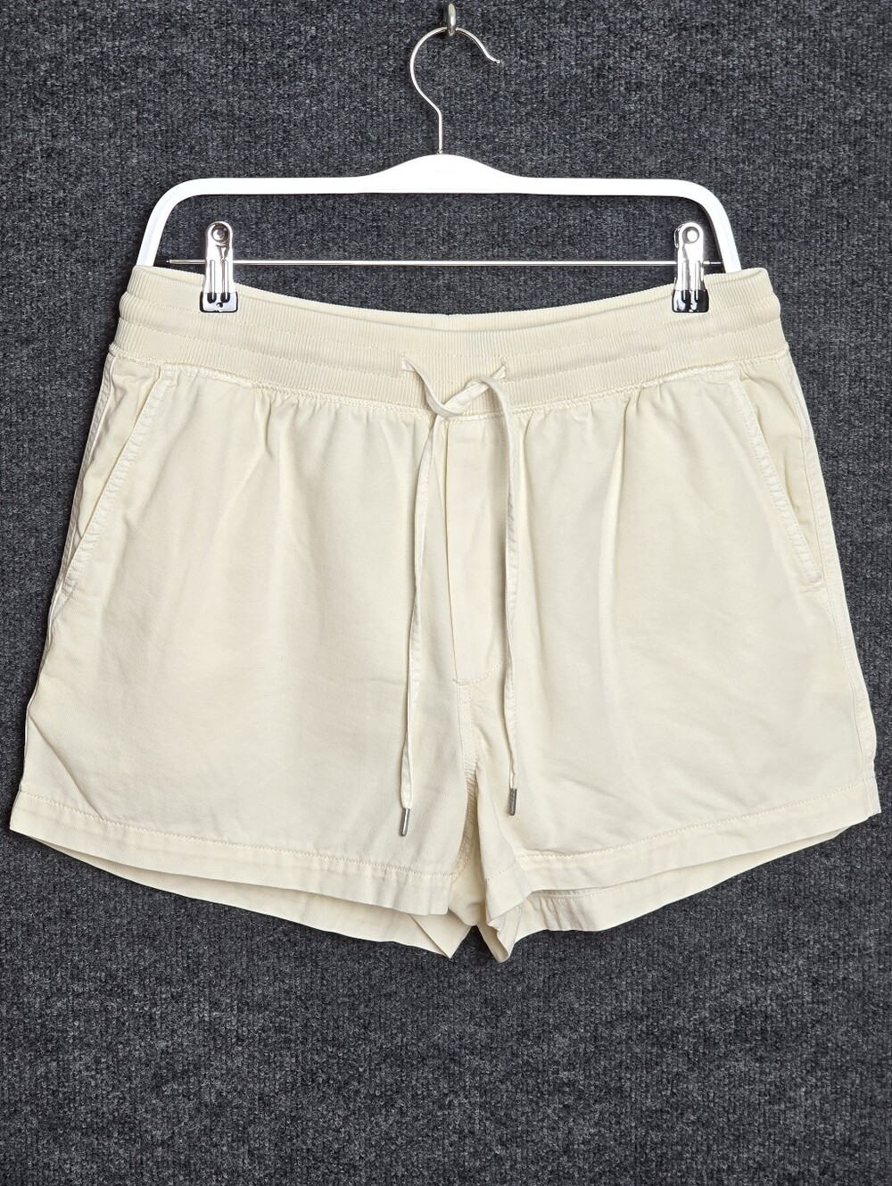 Gap Pull On Shorts Stone Cotton Lyocell Drawstring Elastic Waist Pockets Size M
